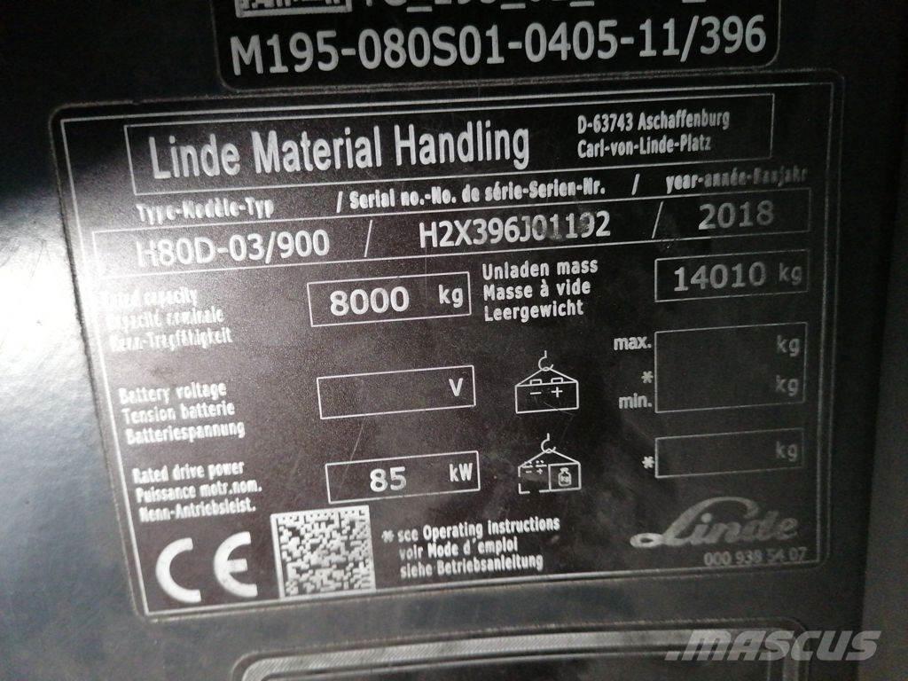 Linde H80D-03/900 Dizel forkliftler