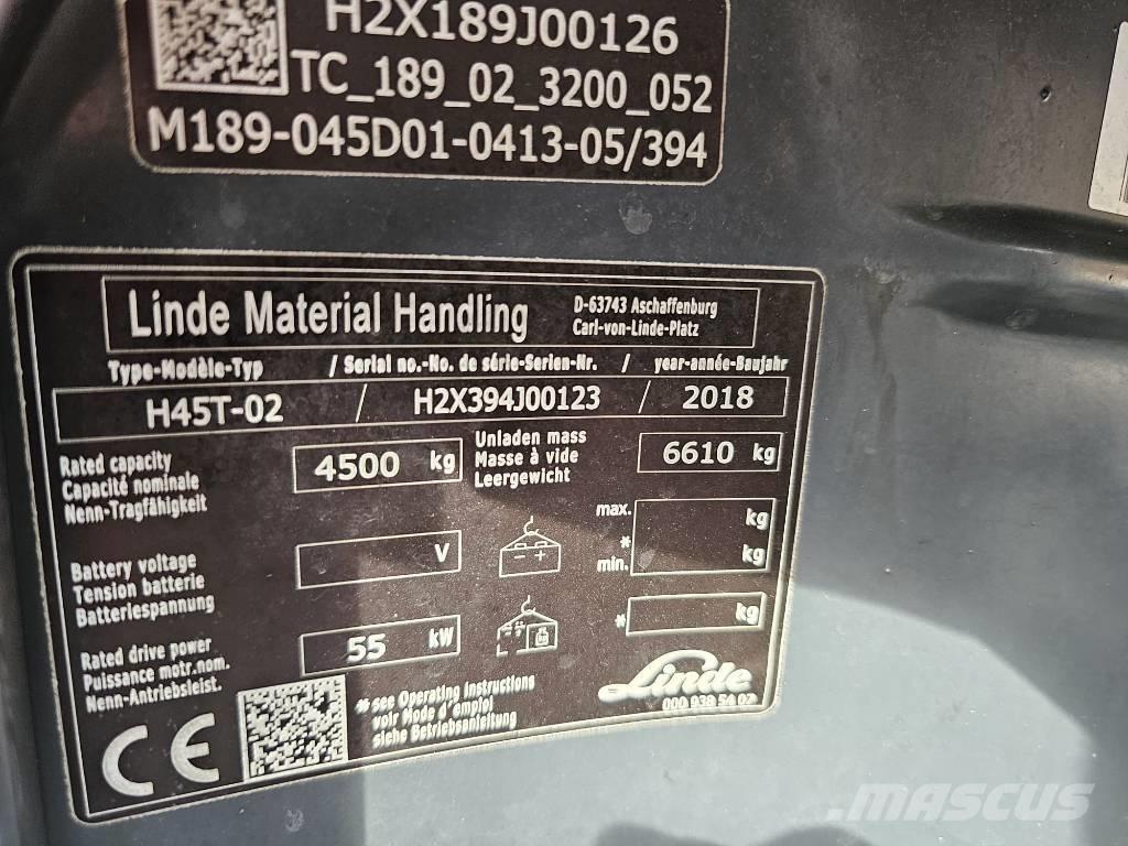 Linde H45T-02 LPG'li forkliftler