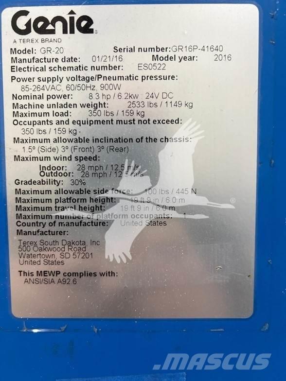 Genie GR20 Personel Platformları ve Cephe Asansörleri