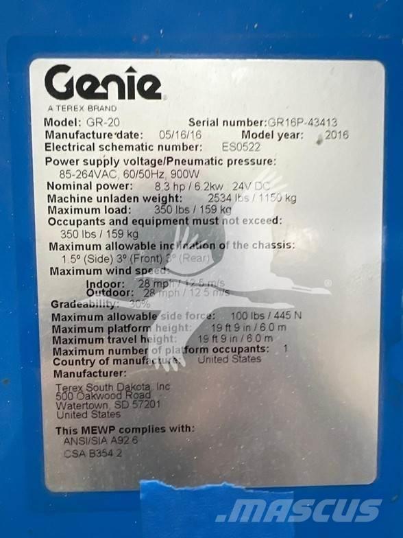 Genie GR20 Personel Platformları ve Cephe Asansörleri