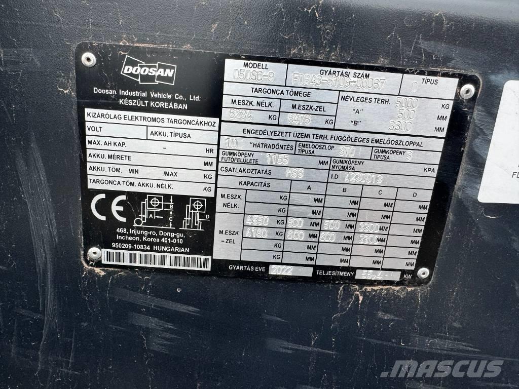 Doosan D 50,  130üó!!! 5t Dizel forkliftler