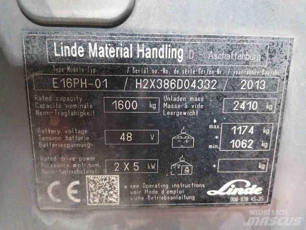 Linde E16PH-01 Elektrikli forkliftler