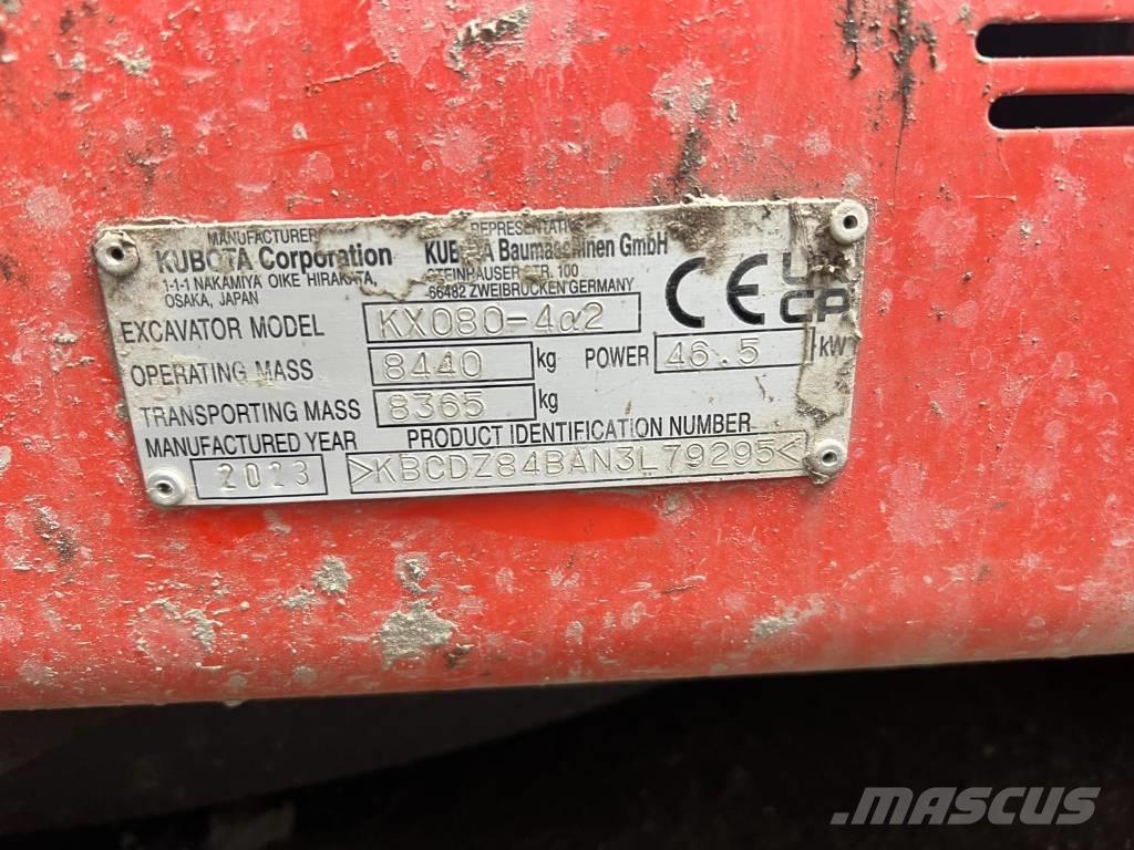 Kubota KX 080-4 A2 Mini ekskavatörler, 7 tona dek