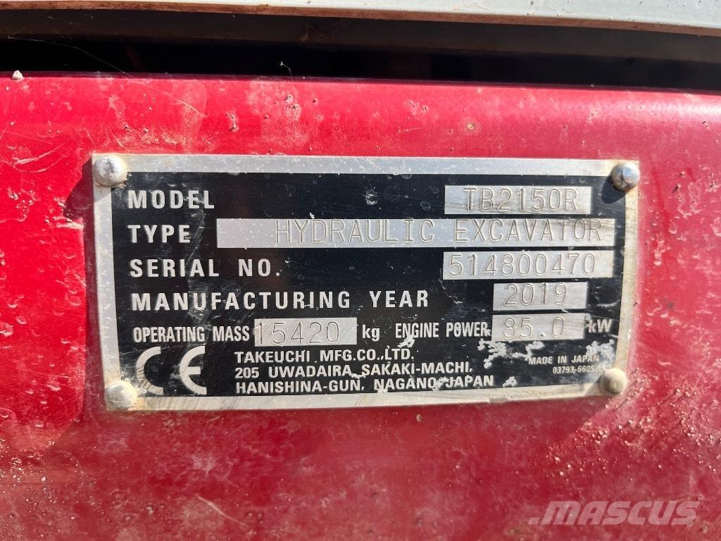 Takeuchi TB 2150 R Paletli ekskavatörler
