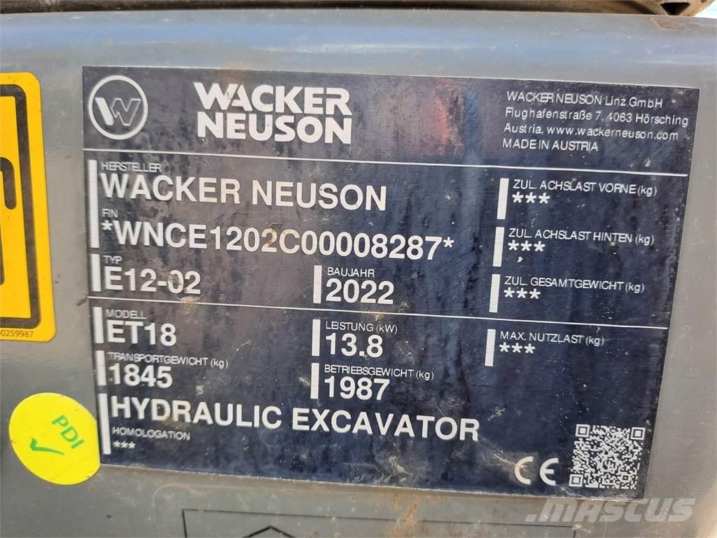 Wacker Neuson ET18 Paletli ekskavatörler