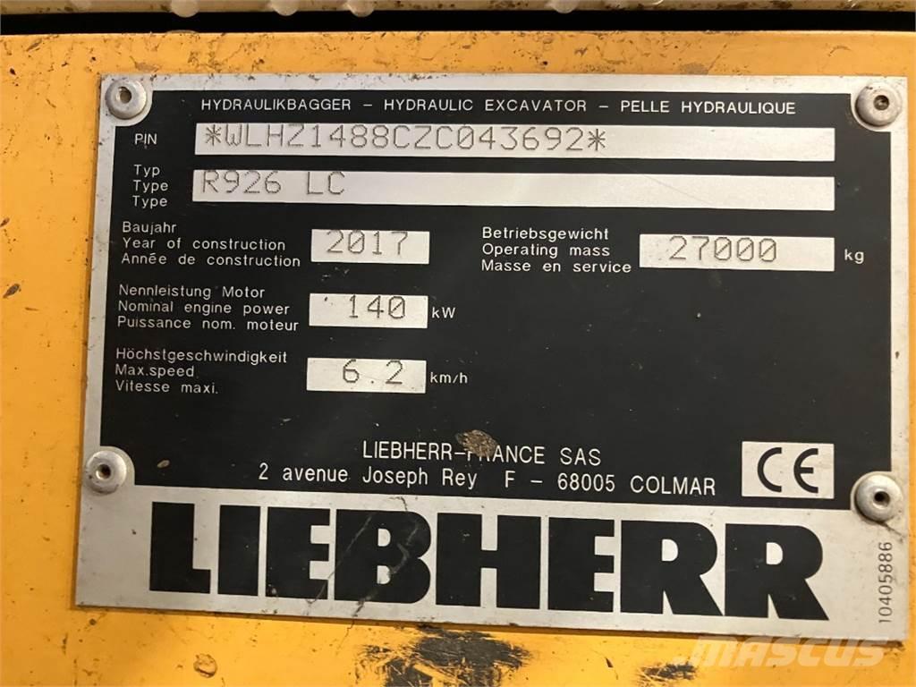 Liebherr R926 Paletli ekskavatörler