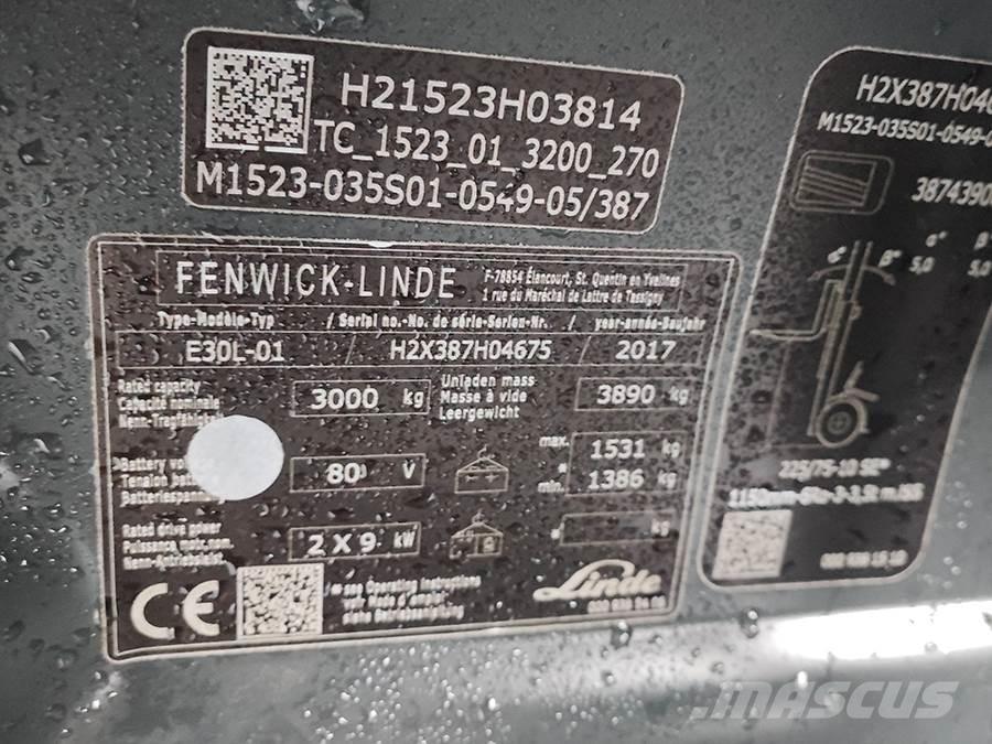 Linde E30L-01 Elektrikli forkliftler