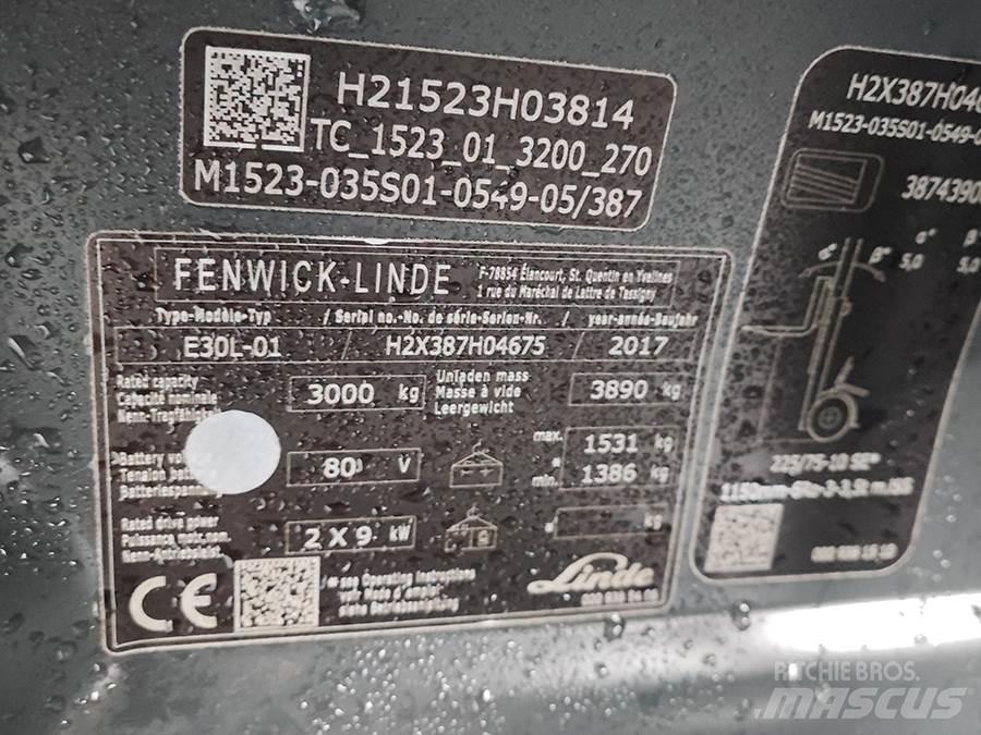 Linde E30L-01 Elektrikli forkliftler
