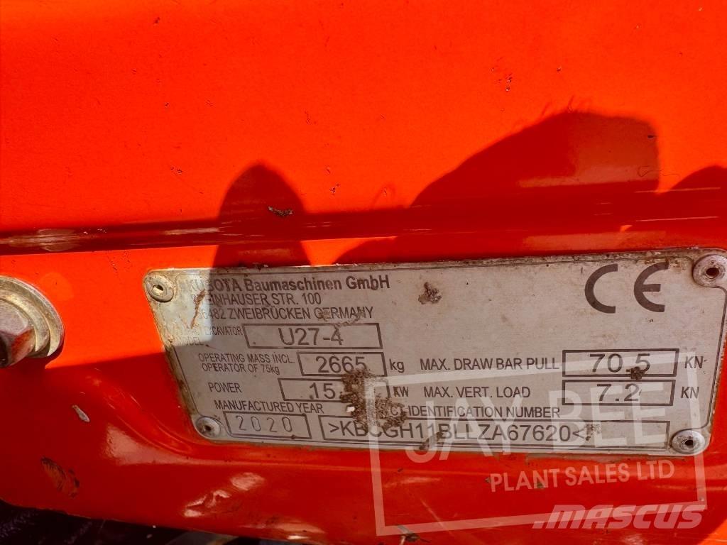 Kubota U 27-4 Mini ekskavatörler, 7 tona dek