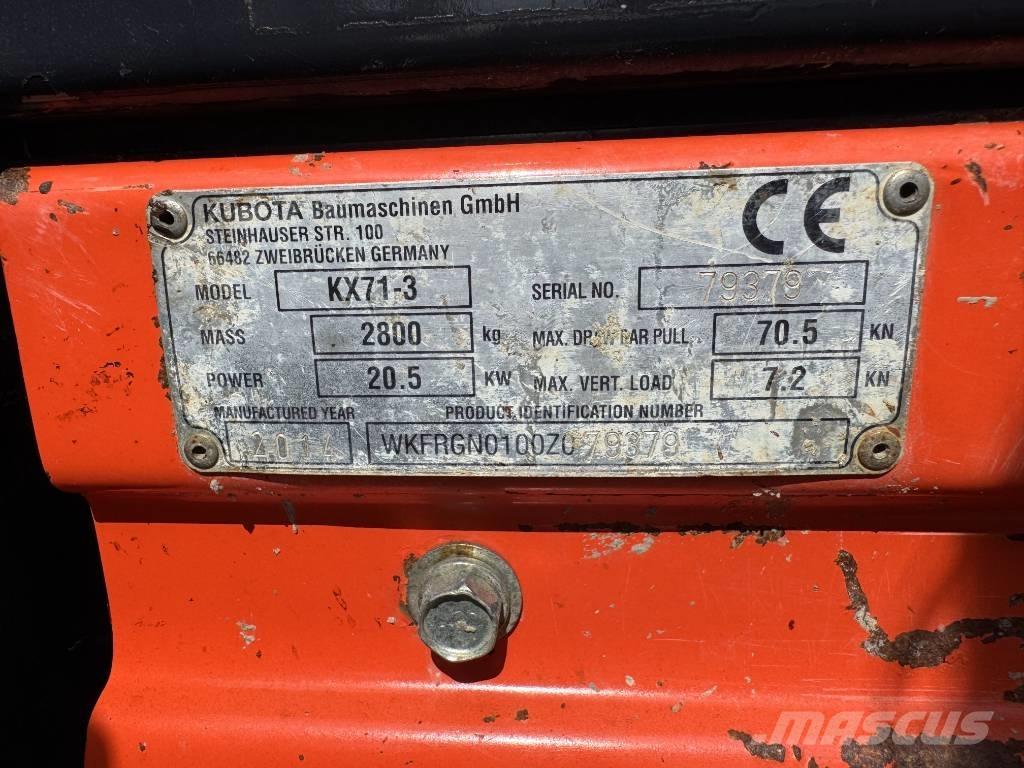 Kubota KX 71-3 Mini ekskavatörler, 7 tona dek