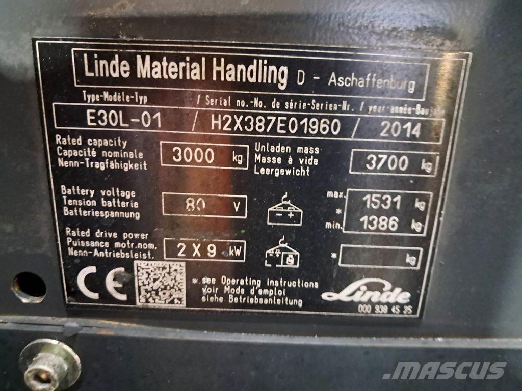 Linde E30L-01 Elektrikli forkliftler