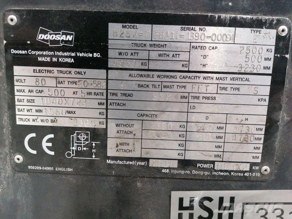 Doosan B25X-7 Elektrikli forkliftler