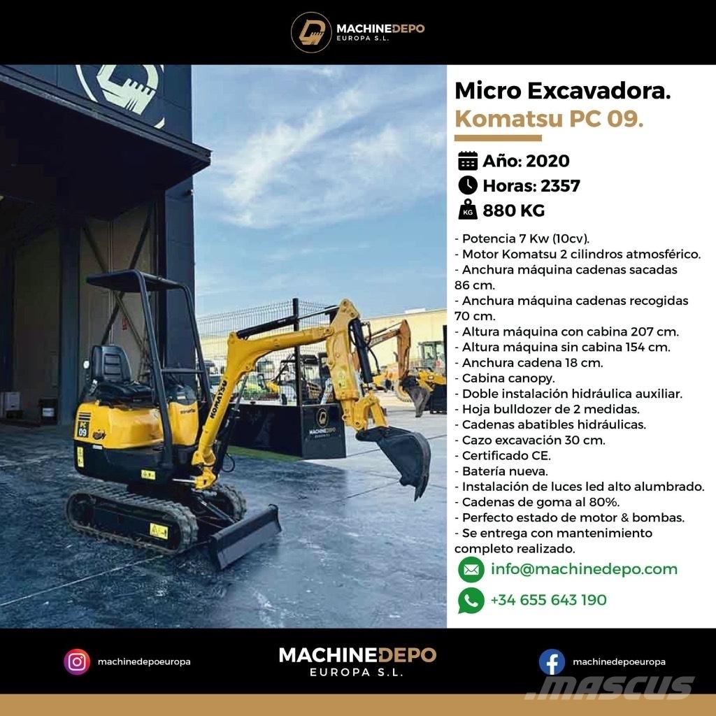 Komatsu PC 09-1 Mini ekskavatörler, 7 tona dek