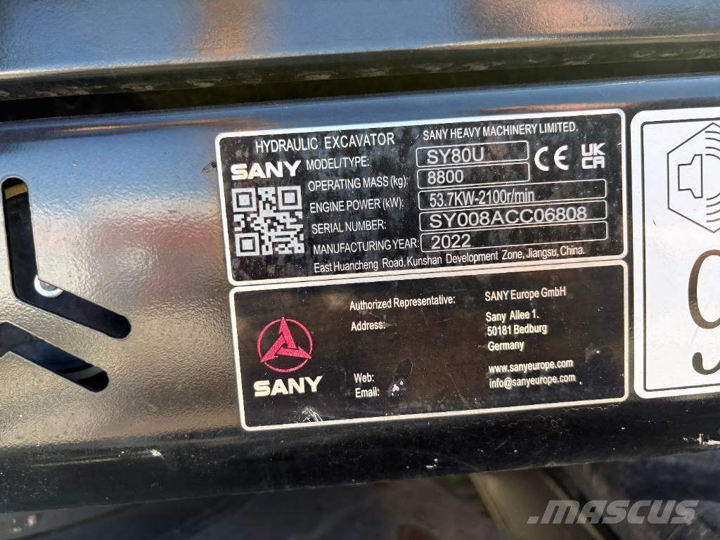 Sany SY 80 U Midi ekskavatörler 7 - 12 t