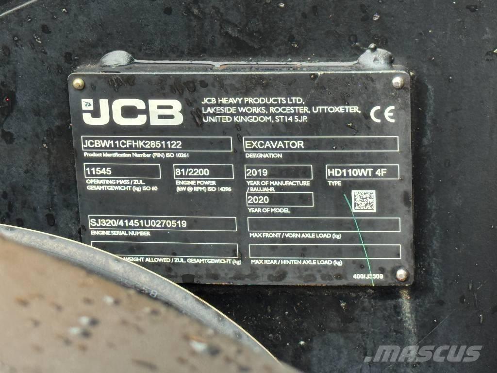 JCB 110 W Hydradig Lastik tekerli ekskavatörler