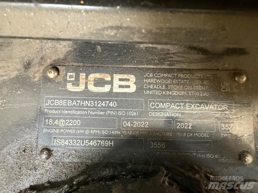 JCB 35Z-1 Mini ekskavatörler, 7 tona dek