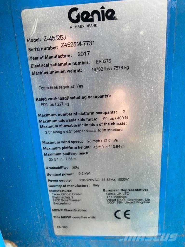 Genie Z 45/25 J BI Körüklü personel platformları