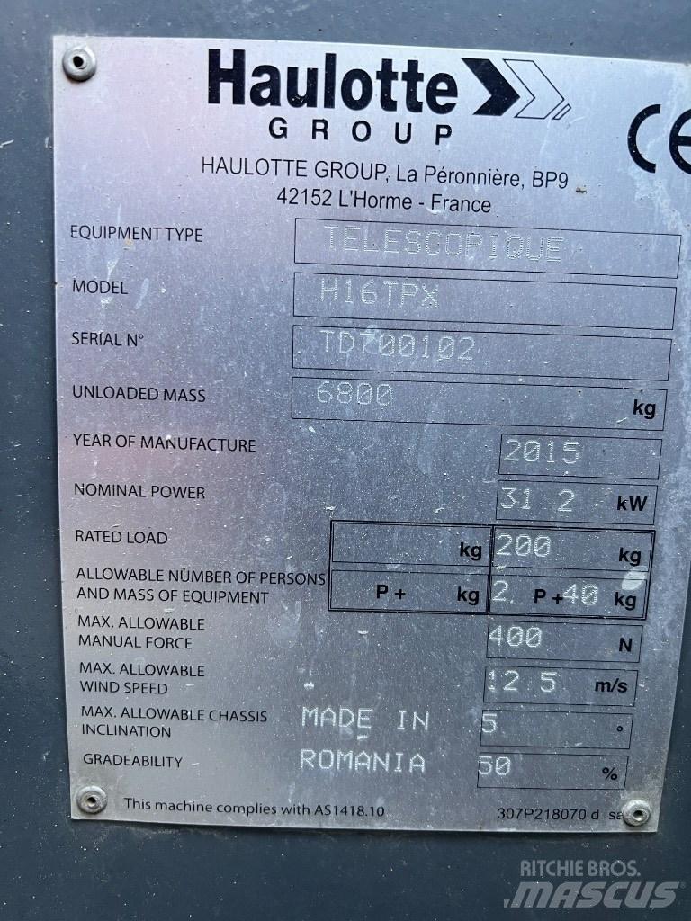 Haulotte H 16 TPX Körüklü personel platformları