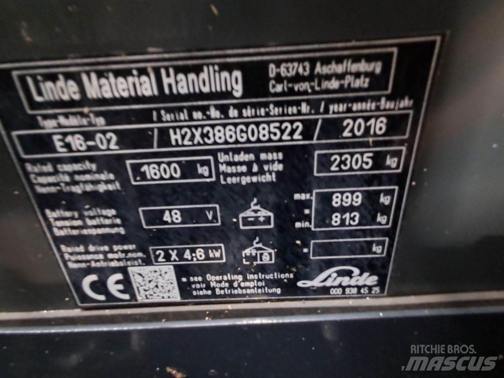 Linde E16-02 Elektrikli forkliftler