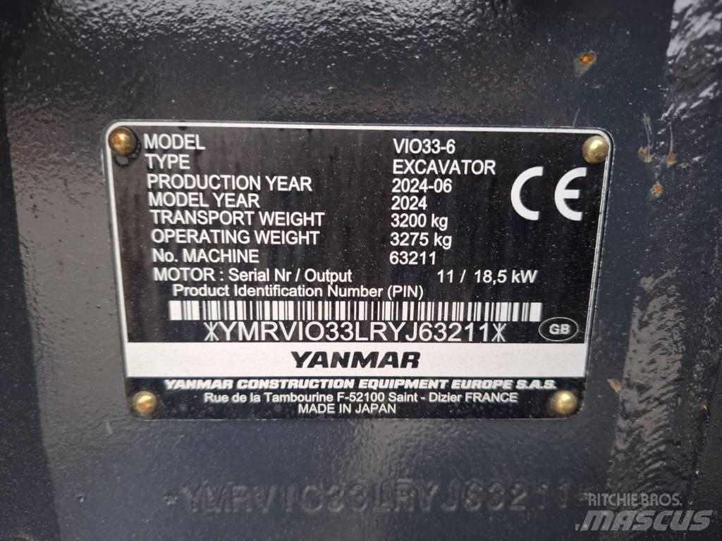 Yanmar Vio 33-6 Mini ekskavatörler, 7 tona dek