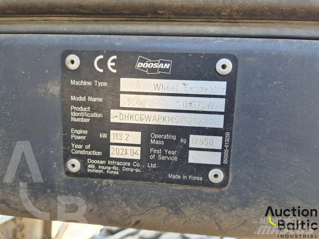 Doosan DX 170 W-5 Lastik tekerli ekskavatörler