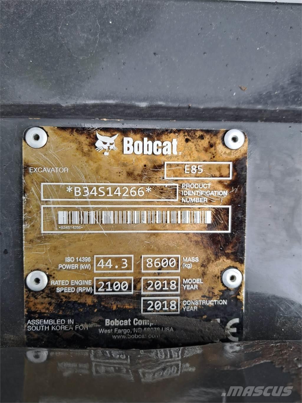 Bobcat E85 Mini ekskavatörler, 7 tona dek