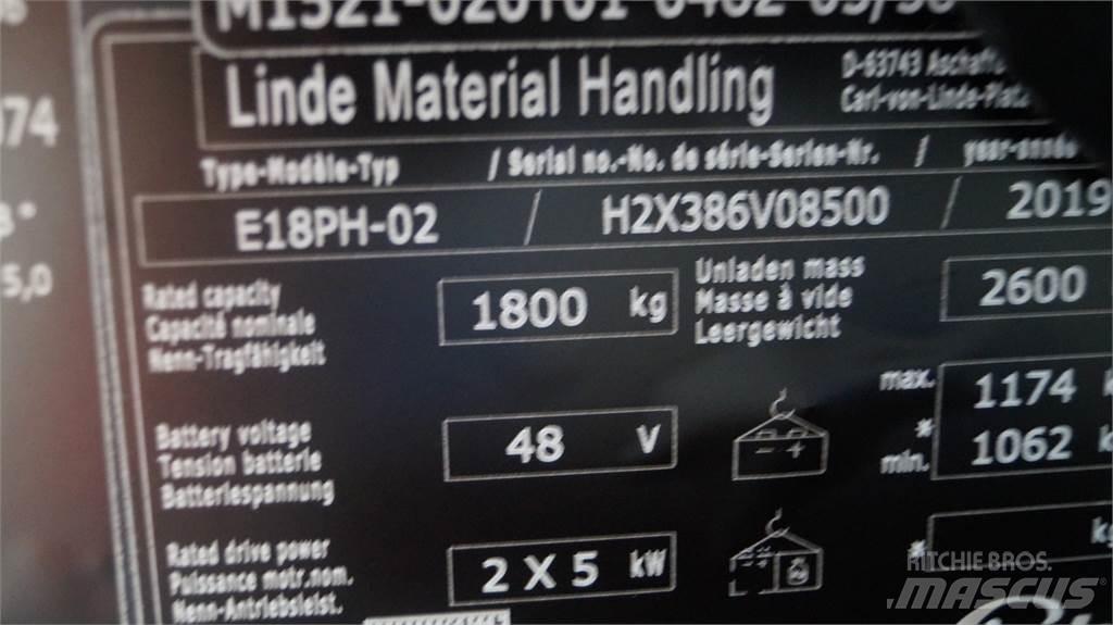 Linde E18PH Elektrikli forkliftler