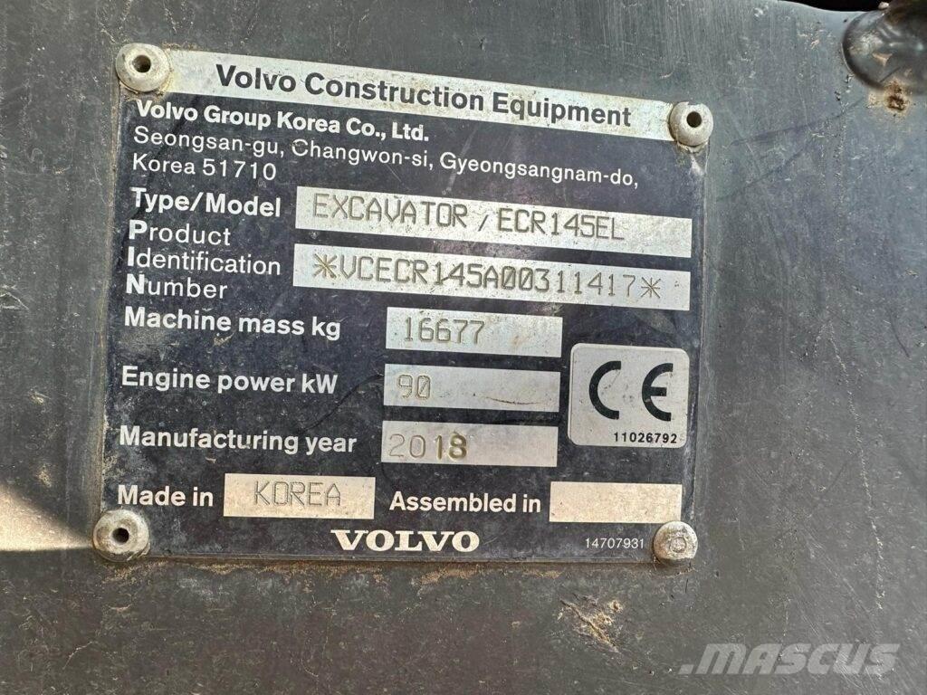 Volvo ECR145EL Paletli ekskavatörler