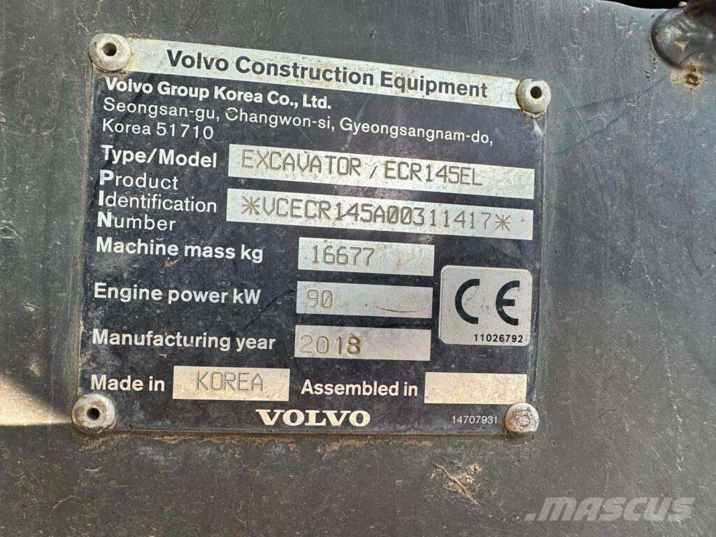 Volvo ECR145EL Paletli ekskavatörler