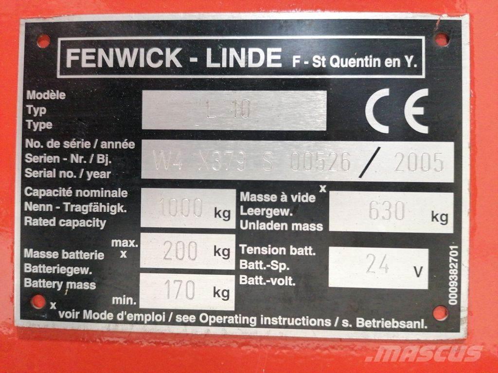Linde L10 Yaya kumandali istif makinasi