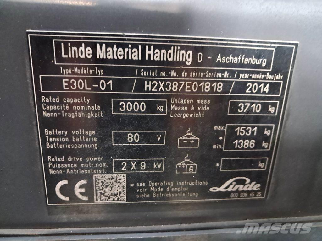 Linde E30L-01 Elektrikli forkliftler
