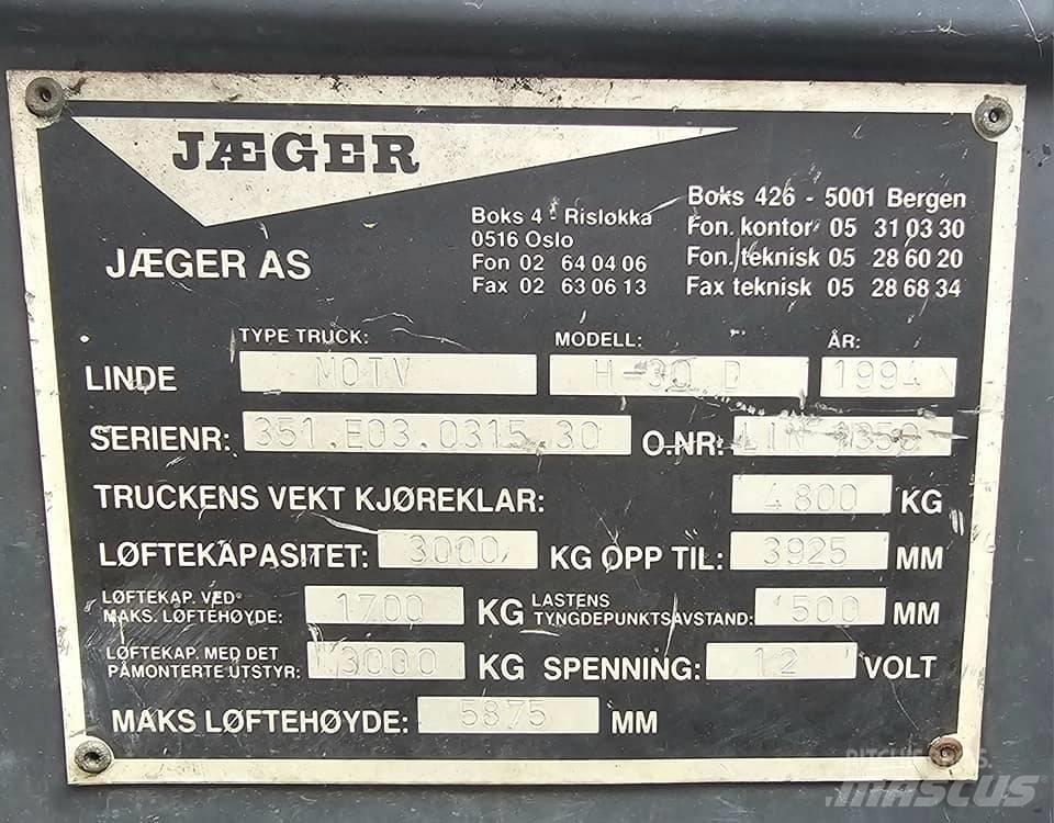 Linde H 30 D Dizel forkliftler