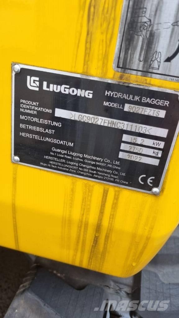LiuGong 9027 F Mini ekskavatörler, 7 tona dek
