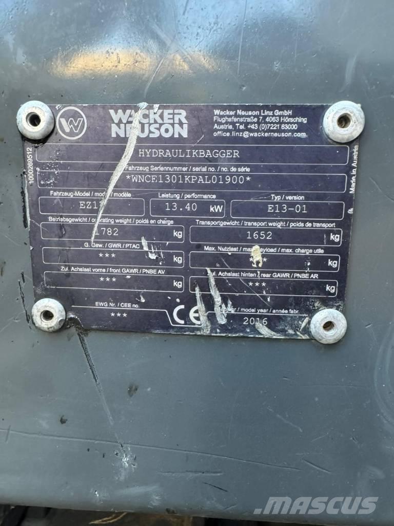 Wacker Neuson EZ 17 Mini ekskavatörler, 7 tona dek