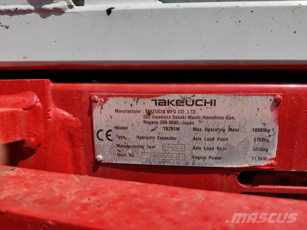 Takeuchi TB 295 W Lastik tekerli ekskavatörler