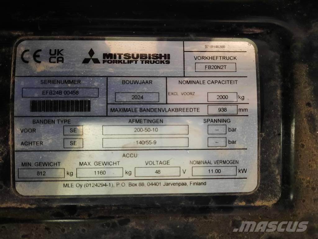 Mitsubishi FB20N2T Elektrikli forkliftler