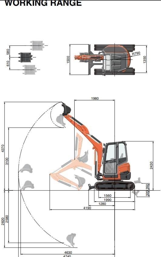 Kubota U 27-4 Mini ekskavatörler, 7 tona dek