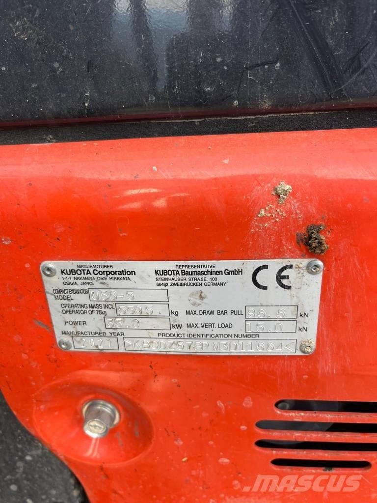 Kubota U 56-S Mini ekskavatörler, 7 tona dek