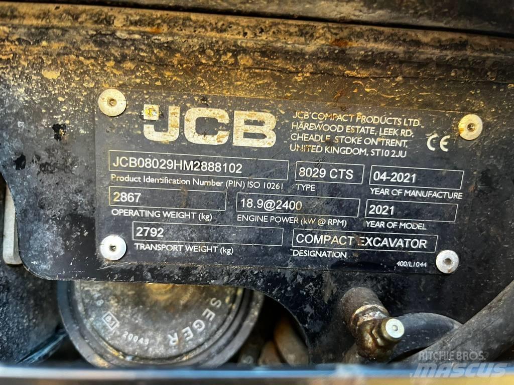 JCB 8029 CTS Mini ekskavatörler, 7 tona dek