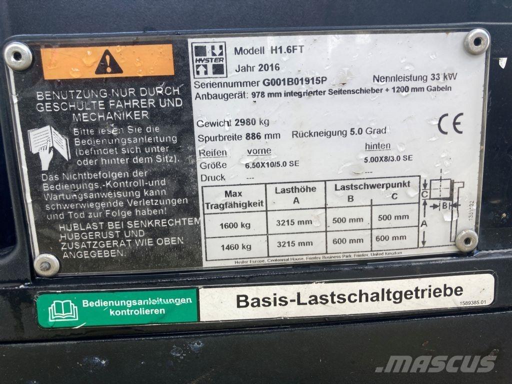 Hyster H 1.6 FT LPG'li forkliftler