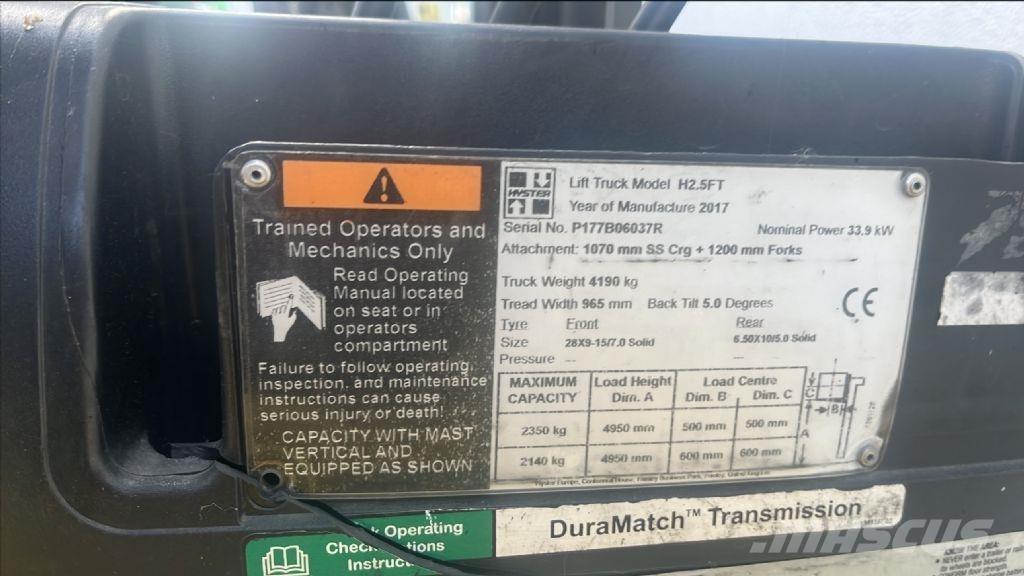 Hyster H 2.5 FT Dizel forkliftler
