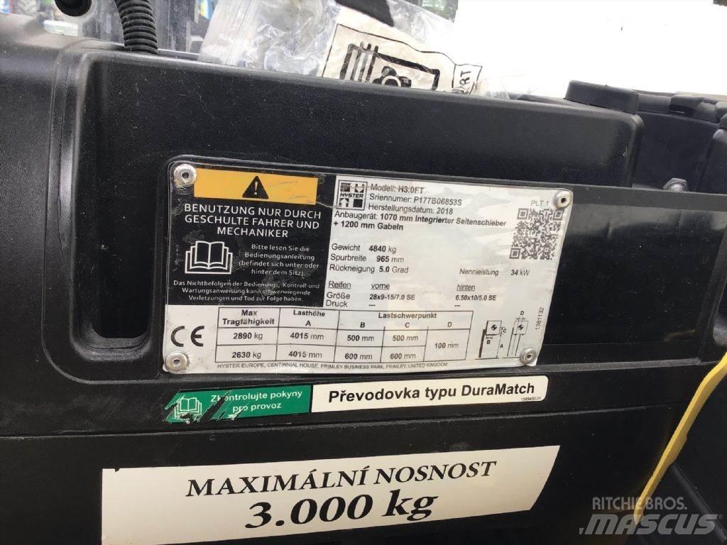 Hyster H 3.0 FT Dizel forkliftler