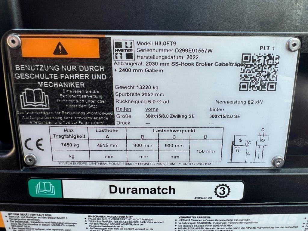 Hyster H 8.0 FT9 Dizel forkliftler