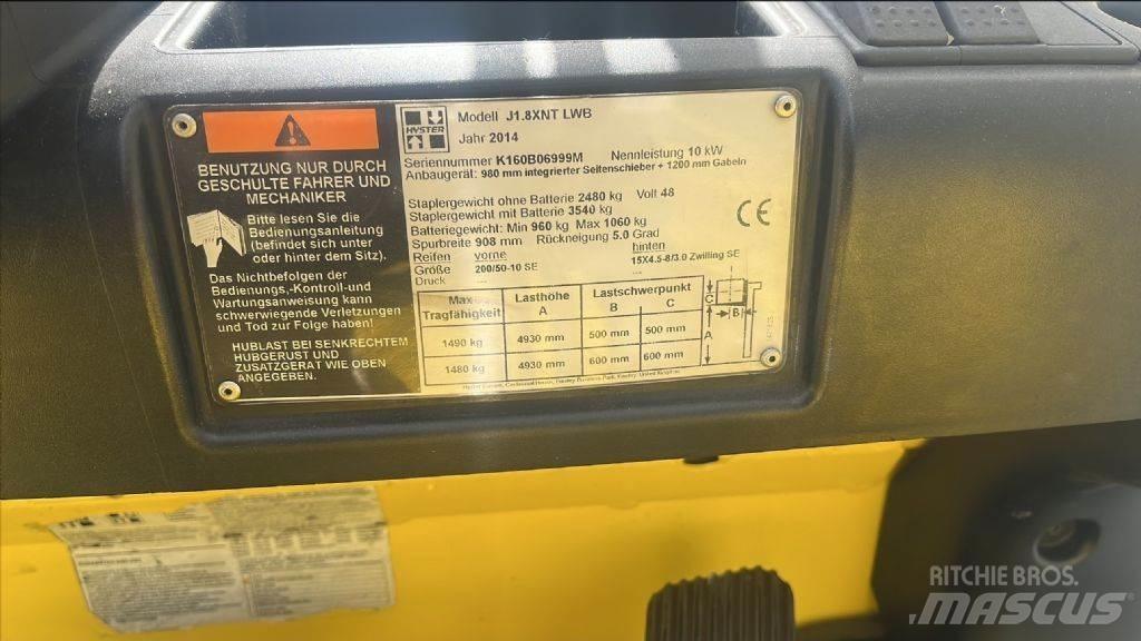 Hyster J 1.8 XNT Elektrikli forkliftler