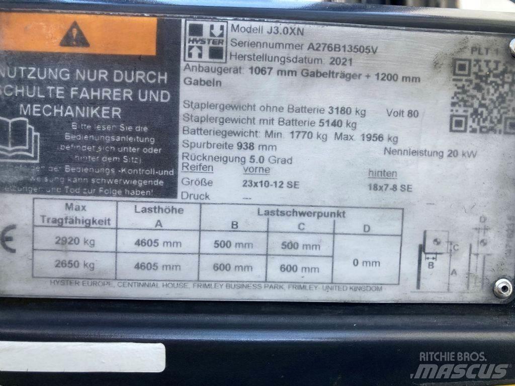 Hyster J 3.0 XN Elektrikli forkliftler
