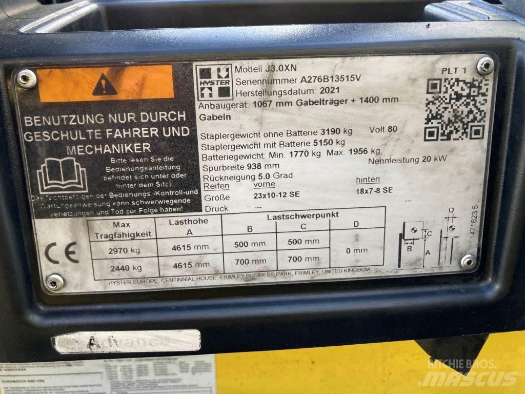 Hyster J 3.0 XN Elektrikli forkliftler