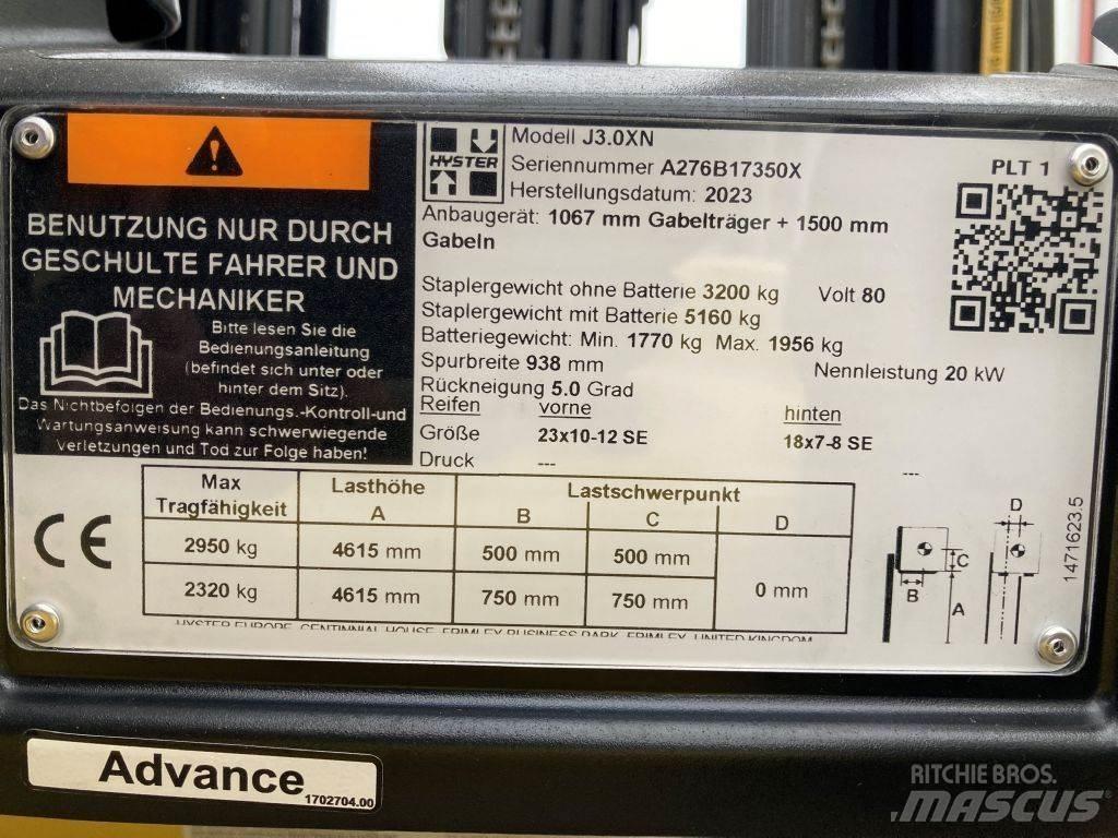 Hyster J 3.0 XN Elektrikli forkliftler
