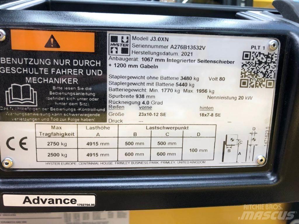 Hyster J 3.0 XN Elektrikli forkliftler