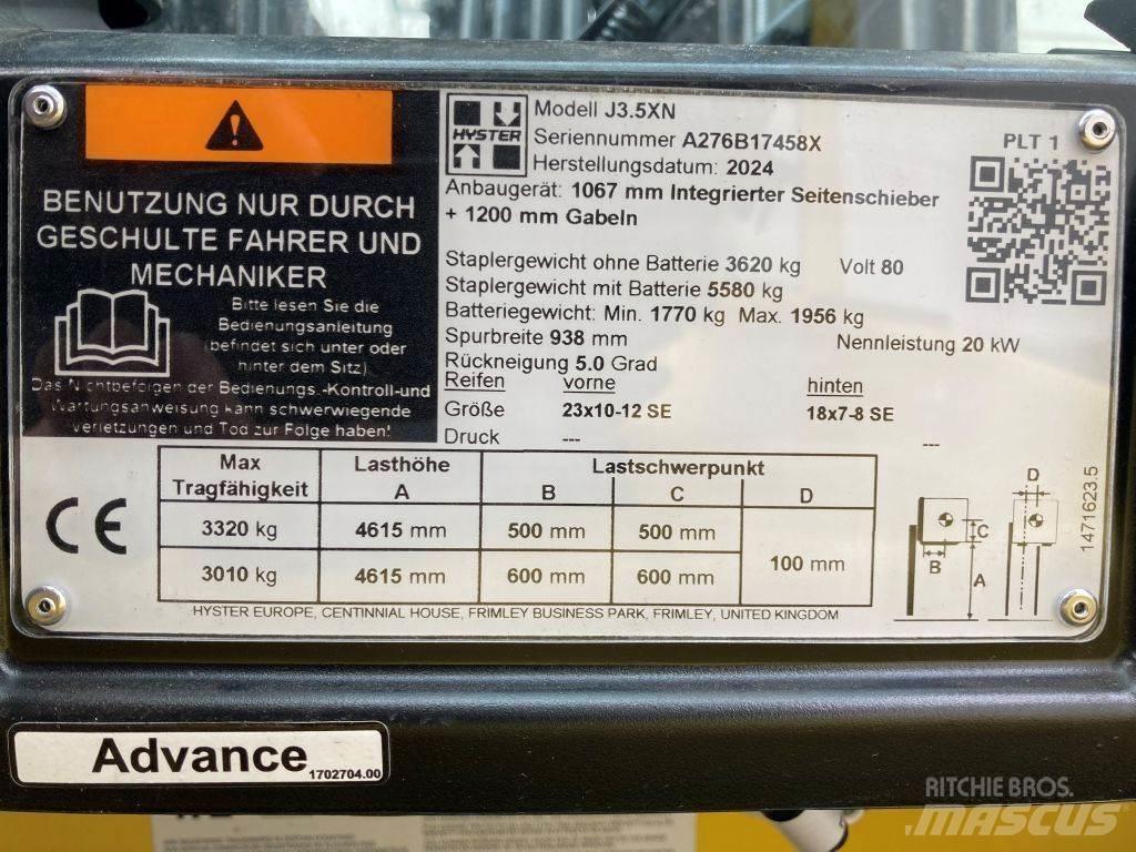 Hyster J 3.5 XN Elektrikli forkliftler