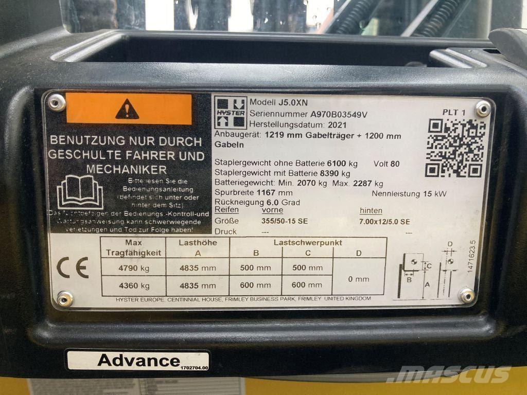Hyster J 5.0 XN Elektrikli forkliftler